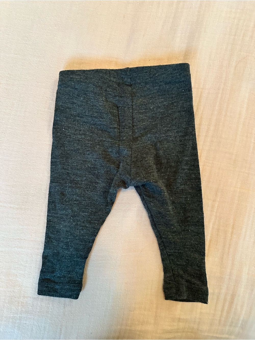 Baby Charcoal Gray Stretch Merino Wool Thermal Leggings
